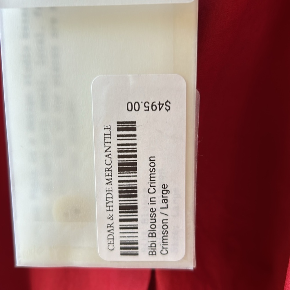 Red Ruffle Collar Blouse - Picture 2 of 10